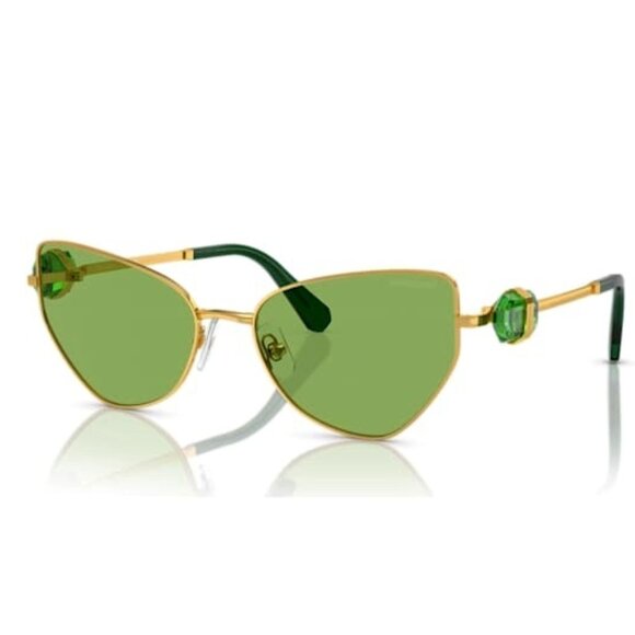 Swarovski Green Lens Gold Frame Cat Eye Sunglasses main image 4